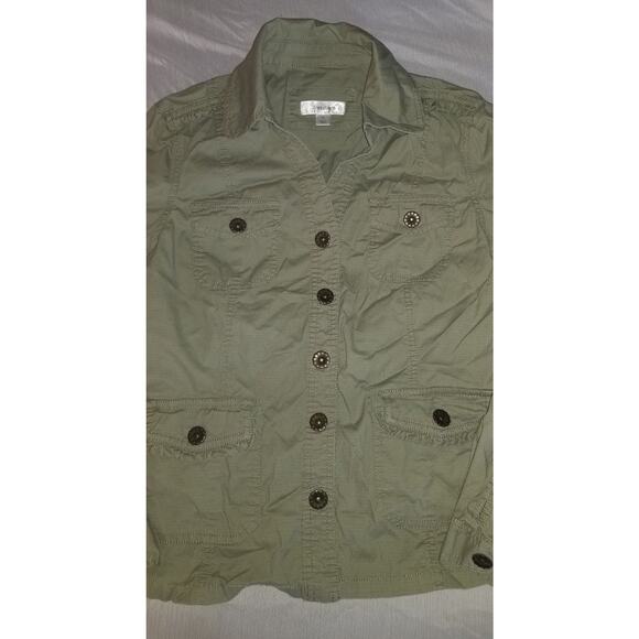 Ladies Dress Barn olive green barn jacket or top - Picture 5 of 9